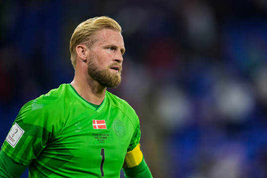 Goalkeeper Kasper Schmeichel of Denmark