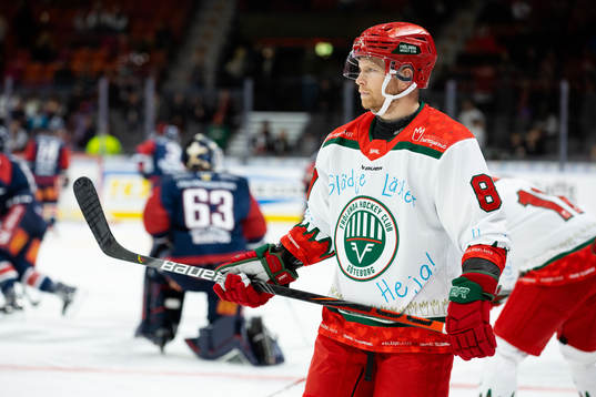 Frölundas Ryan Lasch innan ishockeymatchen i SHL mellan