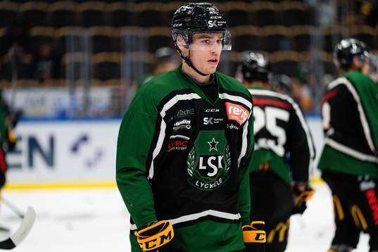 Skellefteås Albin Sundsvik bär Leksand matchtröja