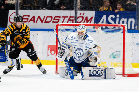 Skellefteås Oscar Möller och Leksands målvakt Mantas