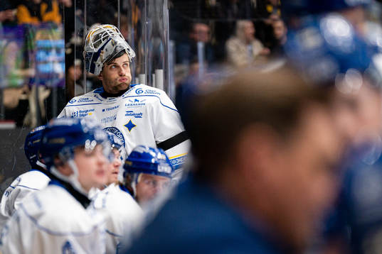 Leksands målvakt Mantas Armalis deppar