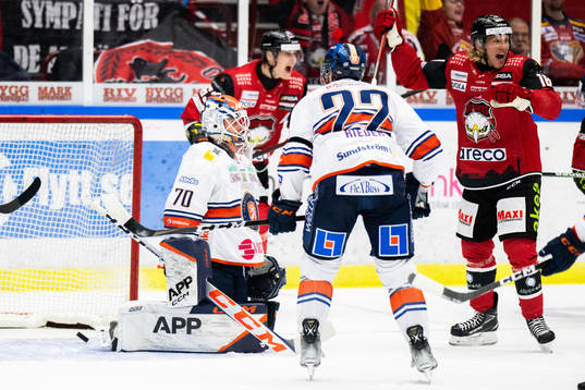 Malmö Redhawks Fredrik Händemark och Marcus Sylvegård