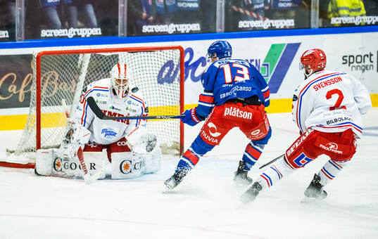 Timrås målvakt Jacob Johansson och Per Svensson samt