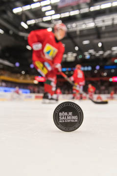 Match puck till ishockeymatchen i Hockeyallsvenskan mellan