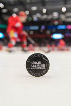 Match puck till ishockeymatchen i Hockeyallsvenskan mellan