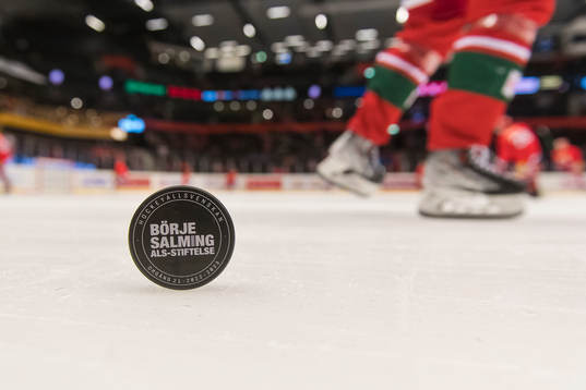Match puck till ishockeymatchen i Hockeyallsvenskan mellan