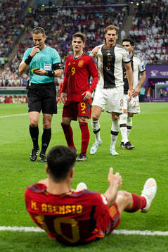 Marco Asensio, Gavi of Spain and Leon Goretzka of Germany