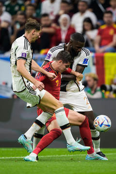 Leon Goretzka and Antonio Rüdiger of Germany in action