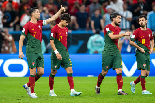 Cristiano Ronaldo of Portugal celebrates 1-0 by Bruno