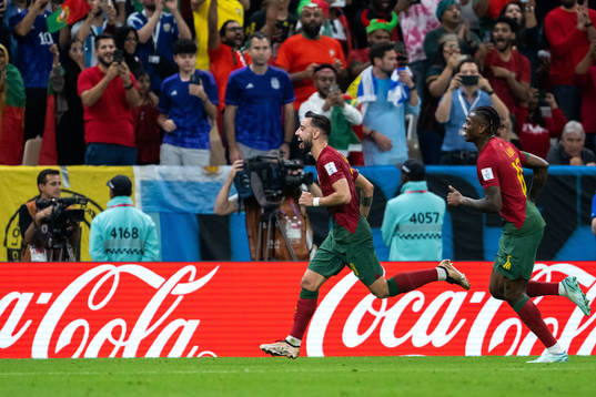 Bruno Fernandes of Portugal celebrates 2-0