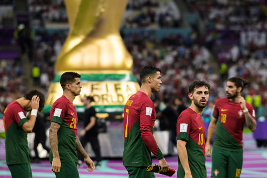 Joao Cancelo, Cristiano Ronaldo and Bernardo Silva of