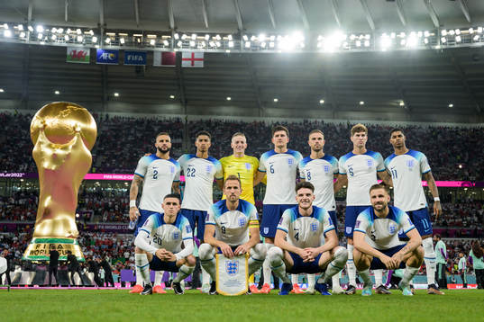 The starting eleven of England