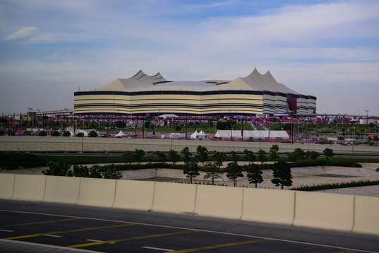 Exterior view of Al Bayt Stadium