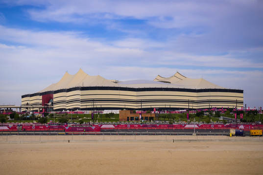 Exterior view of Al Bayt Stadium