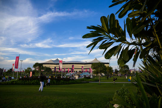 Exterior view of Al Bayt Stadium