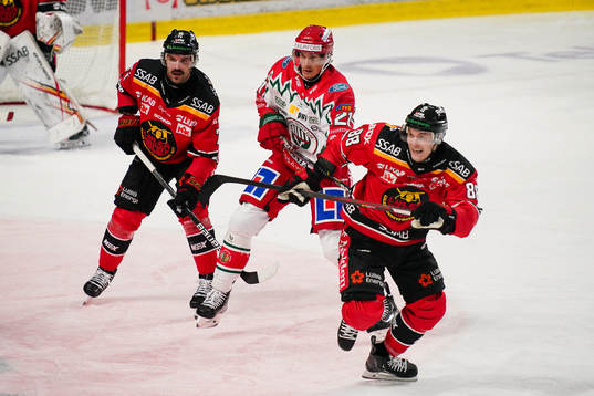 Luleås Linus Fröberg och Frölundas Loui Eriksson