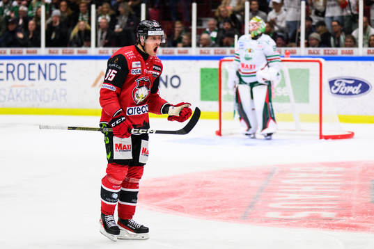 Malmö Redhawks Carl Persson jublar