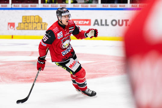 Malmö Redhawks Carl Persson jublar