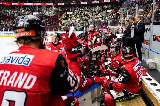 Malmö Redhawks Lance Bouma deppar i båset