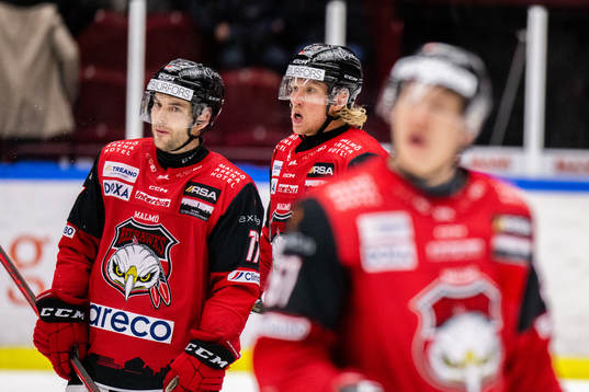 Malmö Redhawks Pathrik Westerholm och Marcus Sylvegård