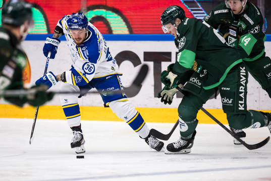 Leksands Lucas Elvenes och Färjestads Ville Pokka