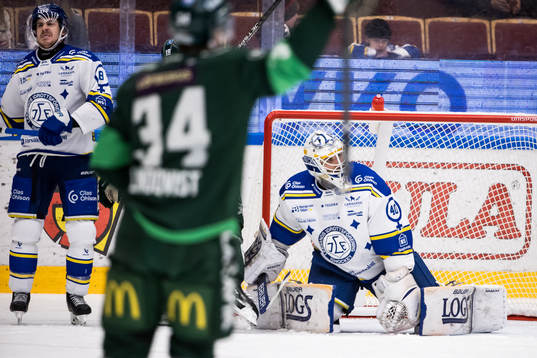 Leksands Matt Caito och Leksands målvakt Mantas Armalis