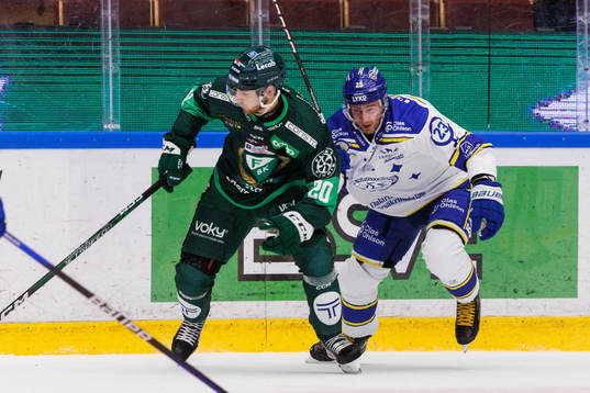 Färjestads Marcus Westfält och Leksands Mikael Ruohomaa