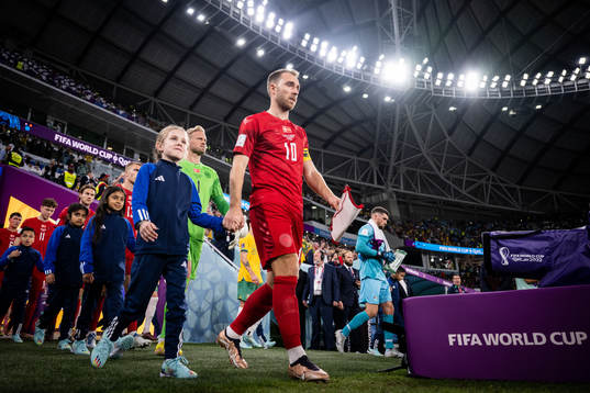 Goalkeeper Kasper Schmeichel and Christian Eriksen of