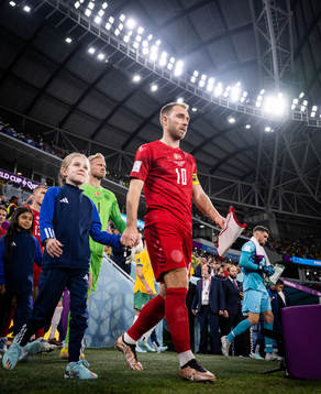Goalkeeper Kasper Schmeichel and Christian Eriksen of