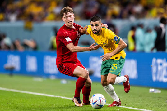 Andreas Skov Olsen of Denmark and Aziz Behich of Australia