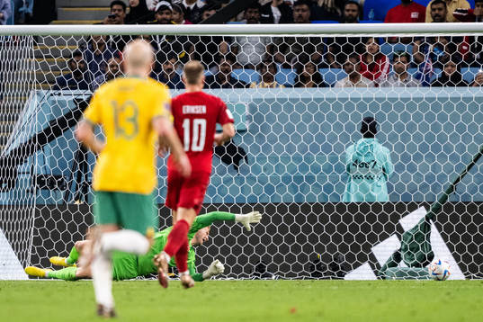 Mathew Leckie of Australia (not pictured) scores the 1-0