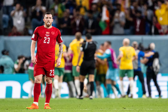 Pierre-Emile Højbjerg of Denmark looks dejected
