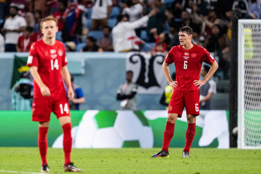 Andreas Christensen of Denmark looks dejected