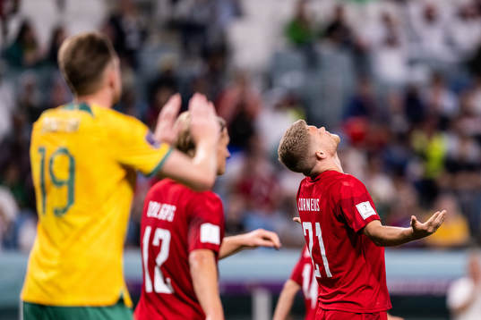 Andreas Cornelius of Denmark looks dejected