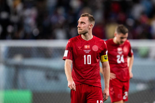 Christian Eriksen of Denmark looks dejected