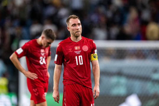 Christian Eriksen of Denmark looks dejected