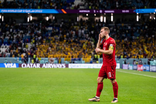 Christian Eriksen of Denmark looks dejected