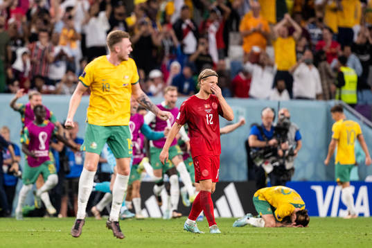 Kasper Dolberg of Denmark looks dejected