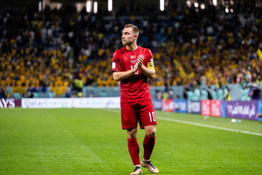 Christian Eriksen of Denmark looks dejected