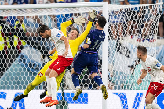Goalkeeper Wojciech Szczesny of Poland in a situation with