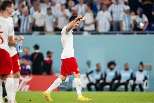 Robert Lewandowski of Poland celebrates