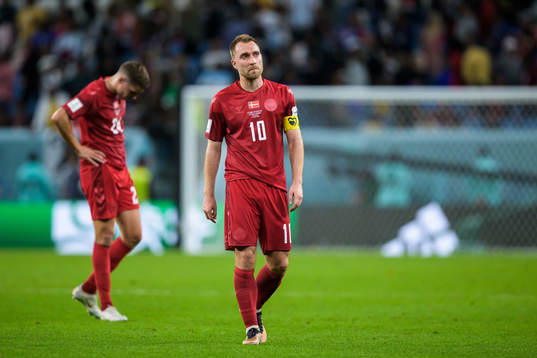 Christian Eriksen of Denmark looks dejected