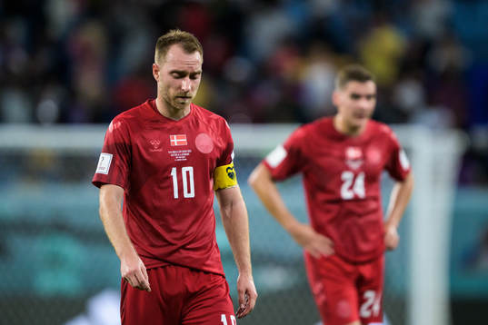 Christian Eriksen of Denmark looks dejected