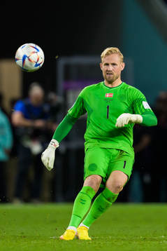 Goalkeeper Kasper Schmeichel of Denmark