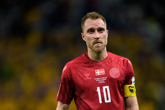 Christian Eriksen of Denmark looks dejected