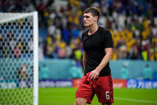 Andreas Christensen of Denmark looks dejected