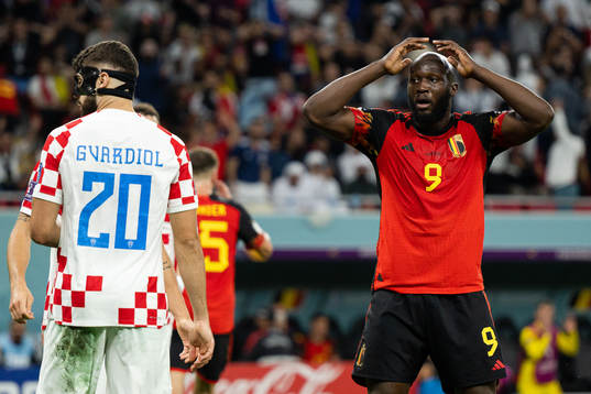 Romelu Lukaku of Belgium reacts