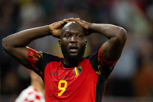 Romelu Lukaku of Belgium reacts