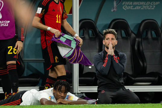 Players of Belgium look dejected