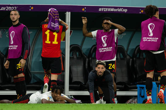 Players of Belgium look dejected